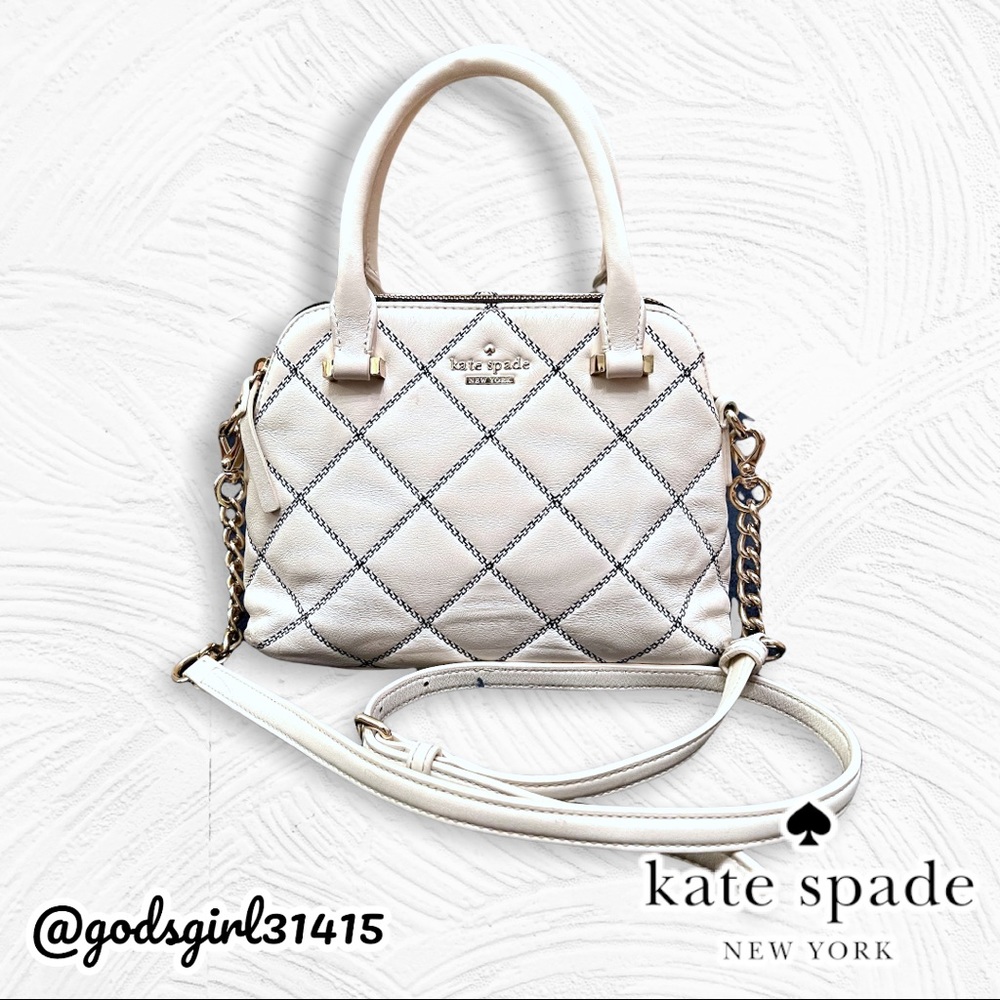 ♠️Kate Spade White Emerson Place Maise Shoulder Crossbody Bag Purse Quilted $348